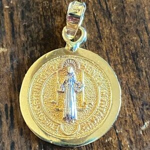 10k solid yellow Gold 
St. Benedict pendant